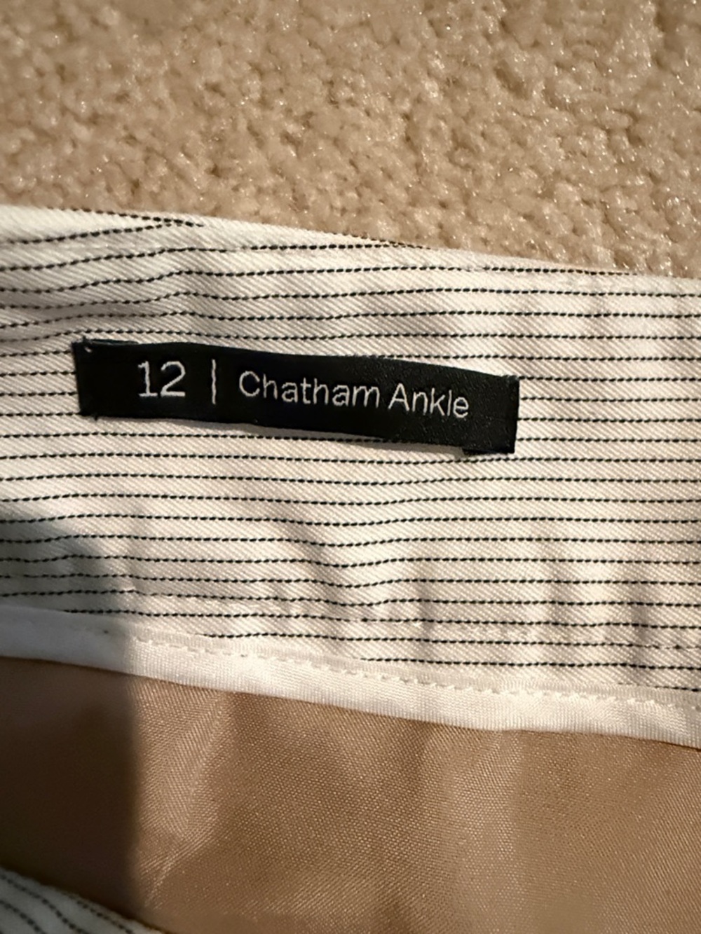 Talbots Light Gray Pinstripe Chatham Ankle Pants - Picture 4 of 7